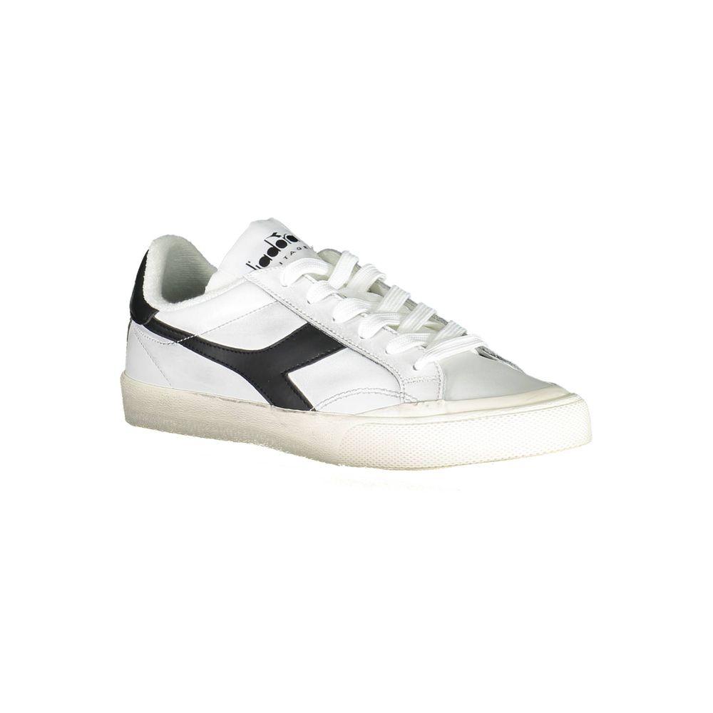 Diadora White Fabric Sneaker - Sporty Elegance Redefined