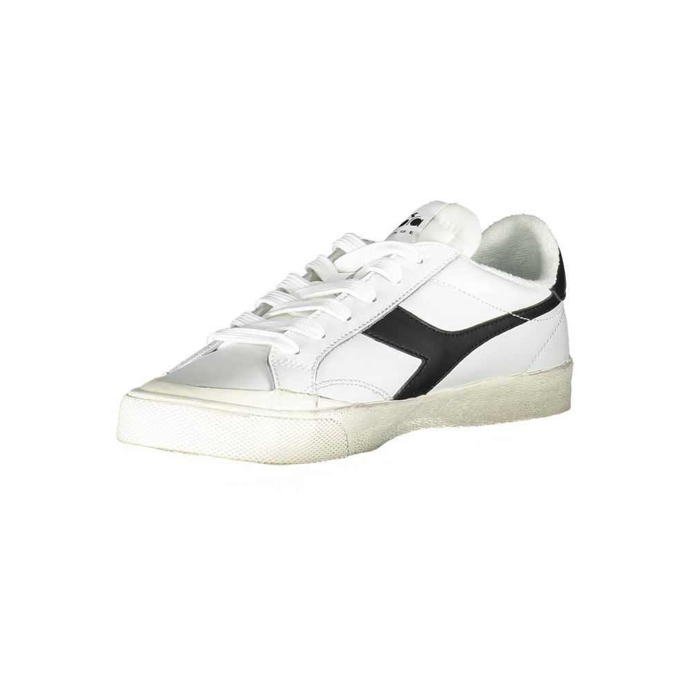 Diadora White Fabric Sneaker - Sporty Elegance Redefined