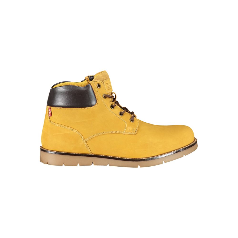 Levi's Yellow Polyester Boot - Stylish Ankle Boot with Contrasting Details