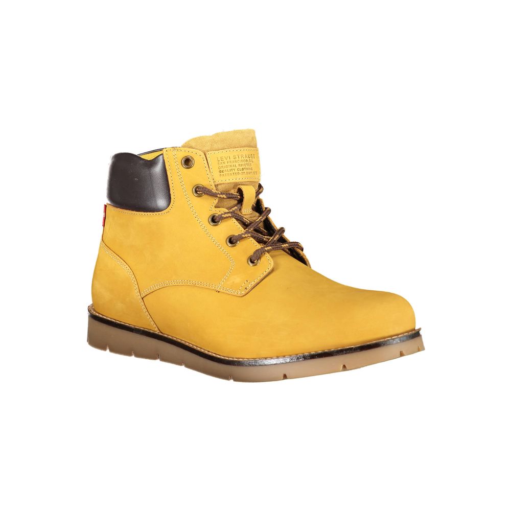 Levi's Yellow Polyester Boot - Stylish Ankle Boot with Contrasting Details