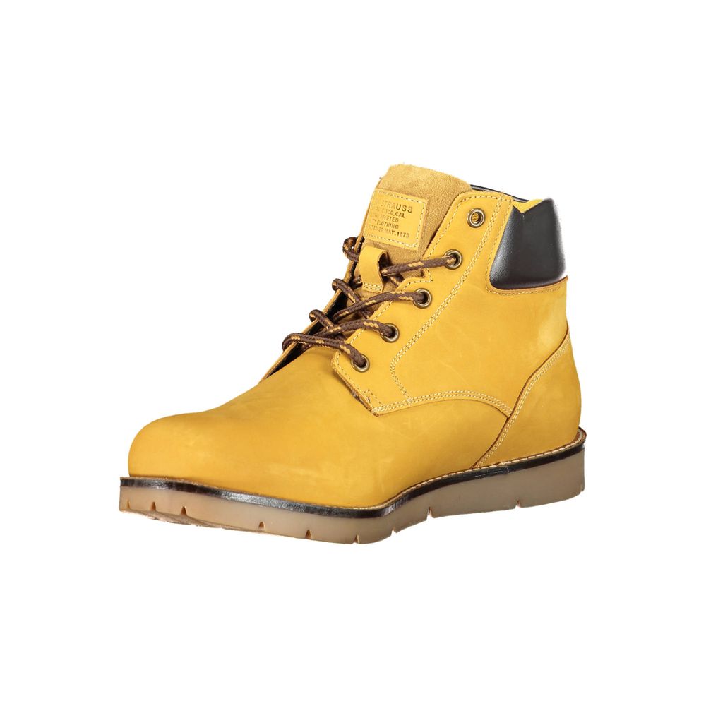Levi's Yellow Polyester Boot - Stylish Ankle Boot with Contrasting Details
