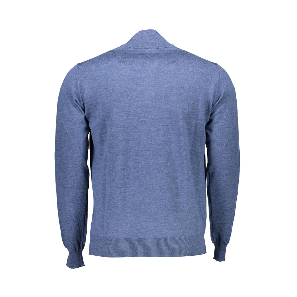 Harmont & Blaine Blue Wool Sweater with High Collar