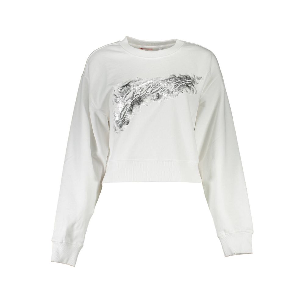 Guess Jeans White Cotton Sweater - Stylish and Comfortable