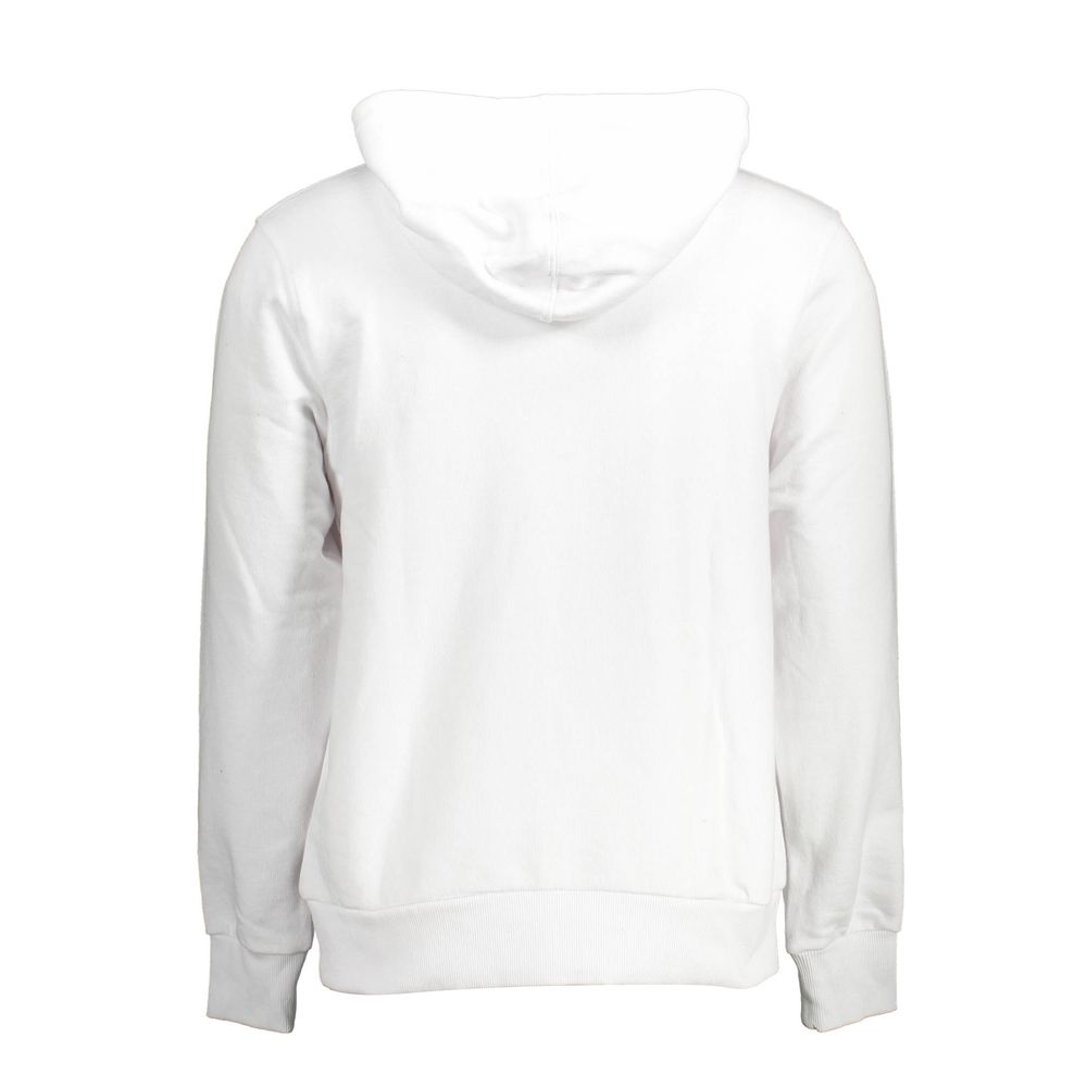 Cavalli Class White Cotton Sweater with Hood