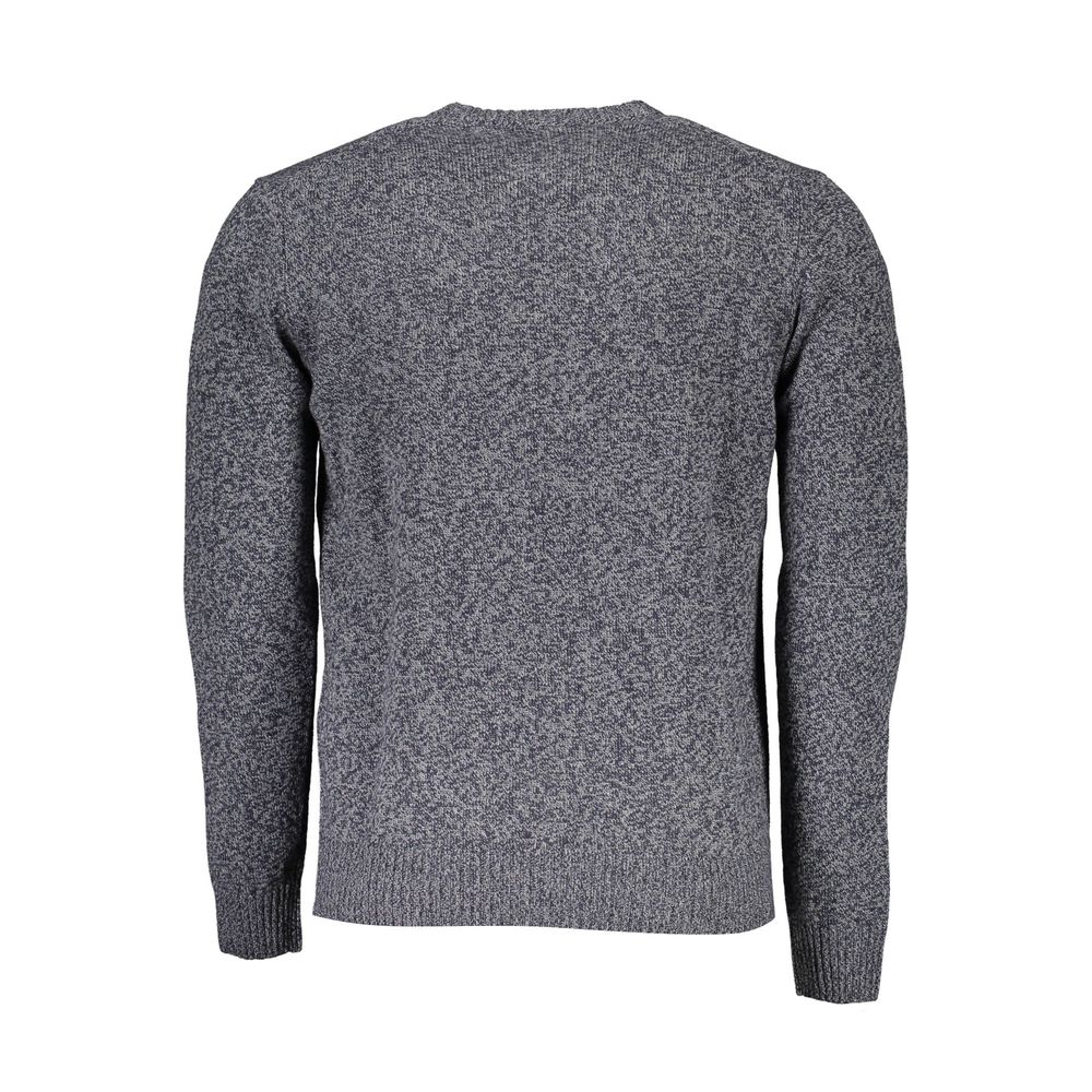 Harmont & Blaine Blue Wool Sweater with Contrasting Details