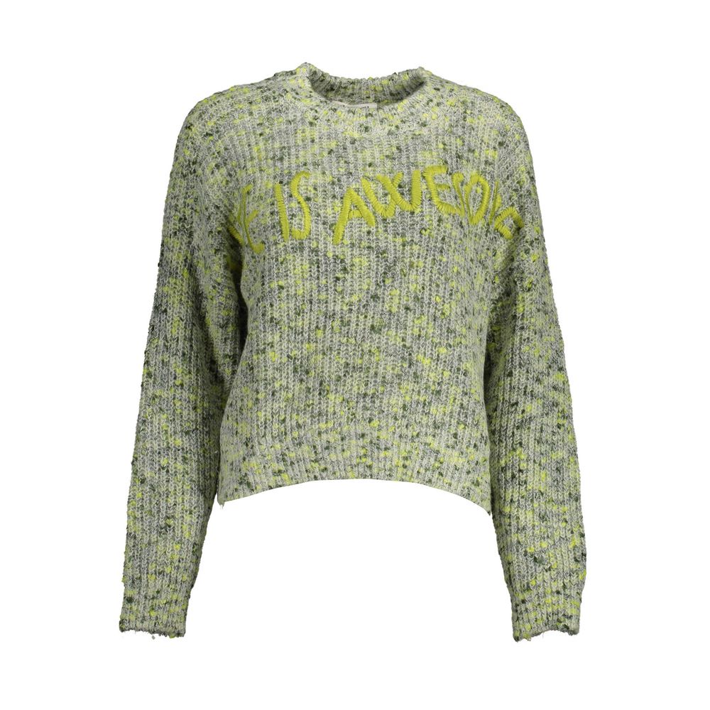 Desigual Green Polyester Sweater – Bold and Unique Style