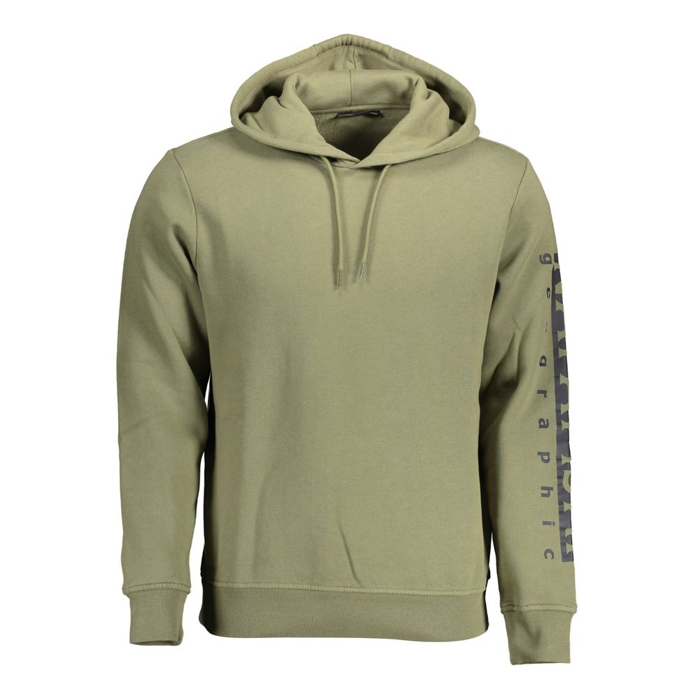 Napapijri Green Cotton Hoodie Sweatshirt