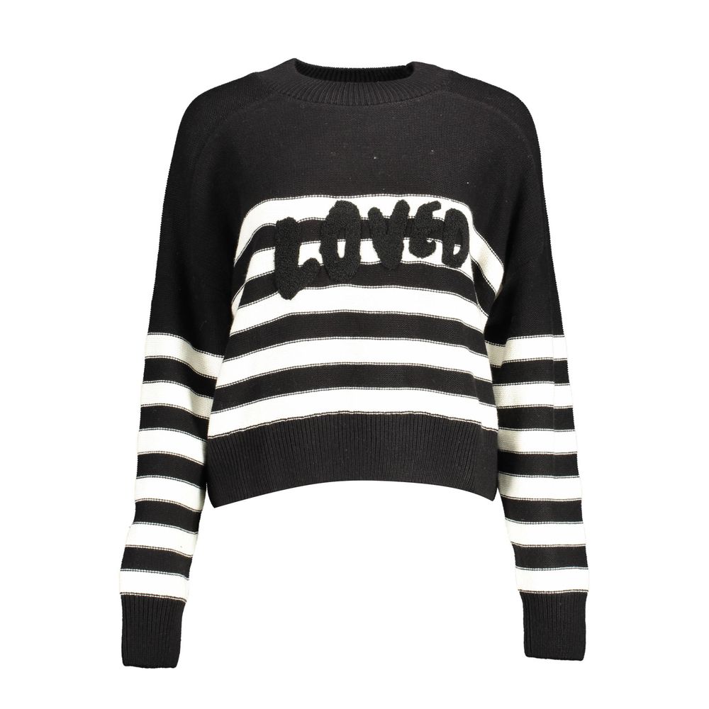 Desigual Black Cotton Sweater: A Statement of Style