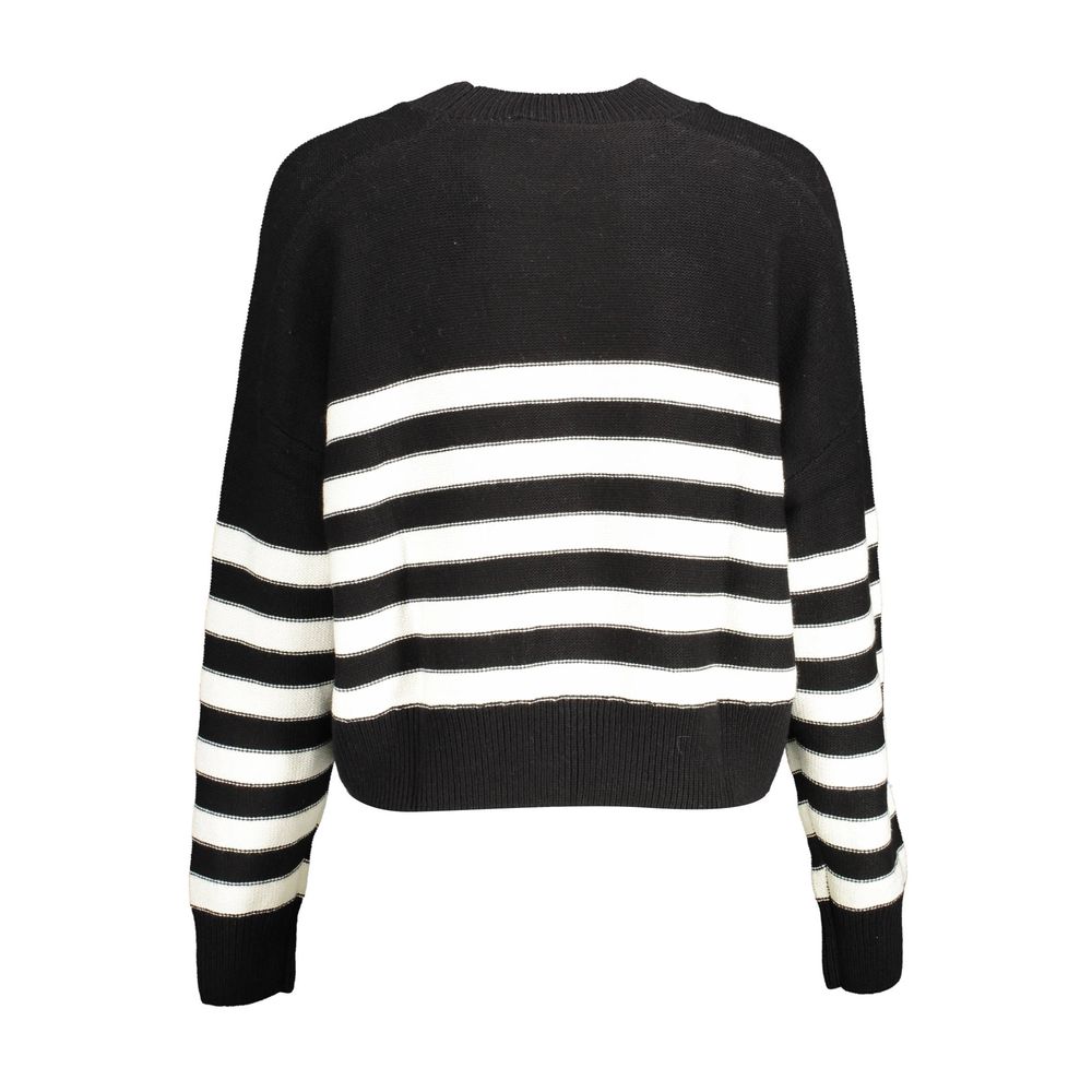 Desigual Black Cotton Sweater: A Statement of Style