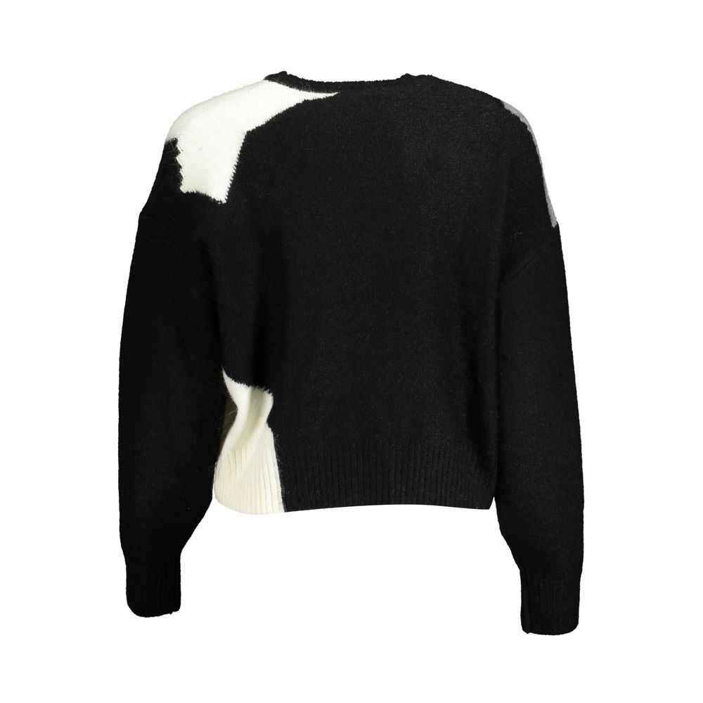 Desigual Black Polyester Sweater with Contrasting Details