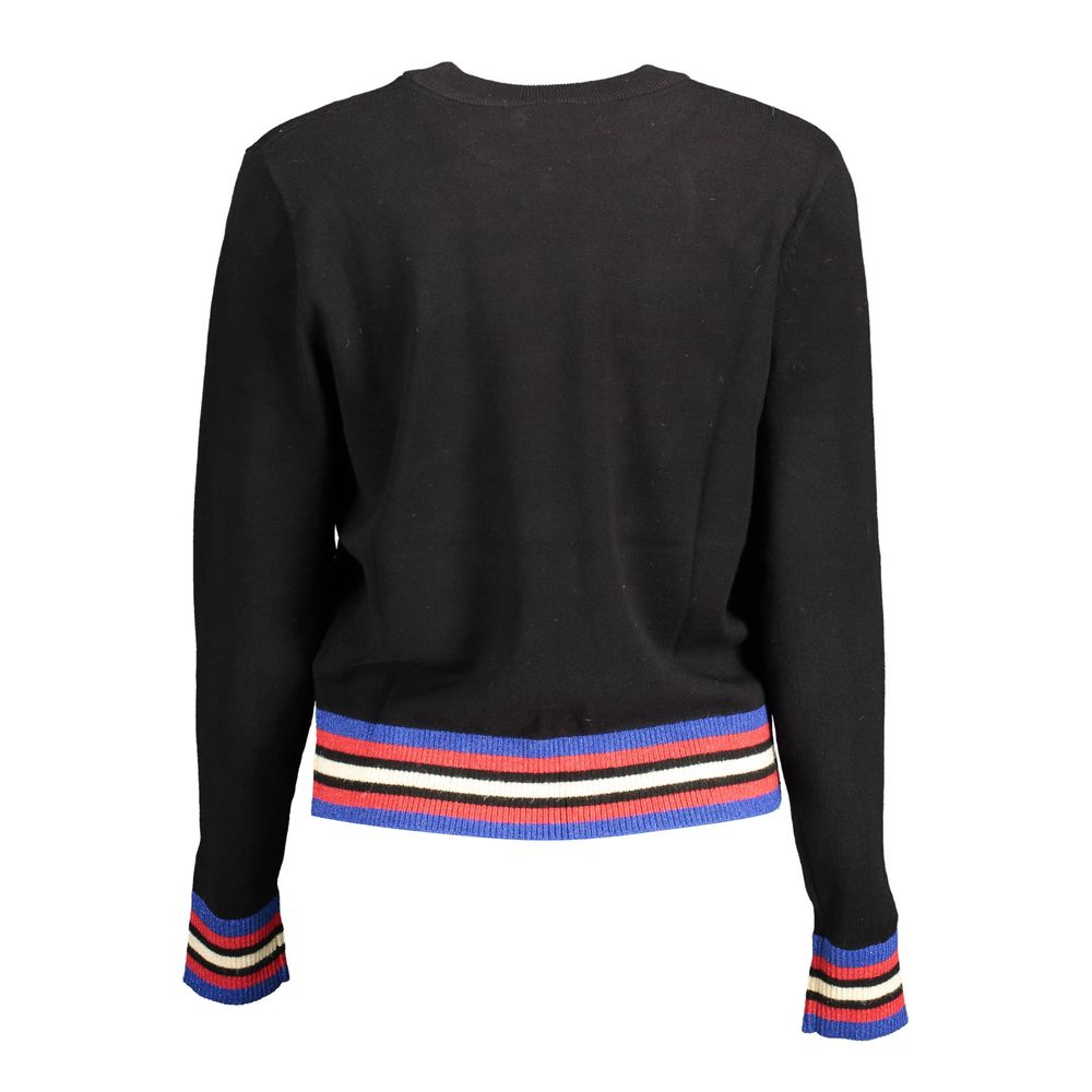 Desigual Black Polyester Sweater with Contrasting Details