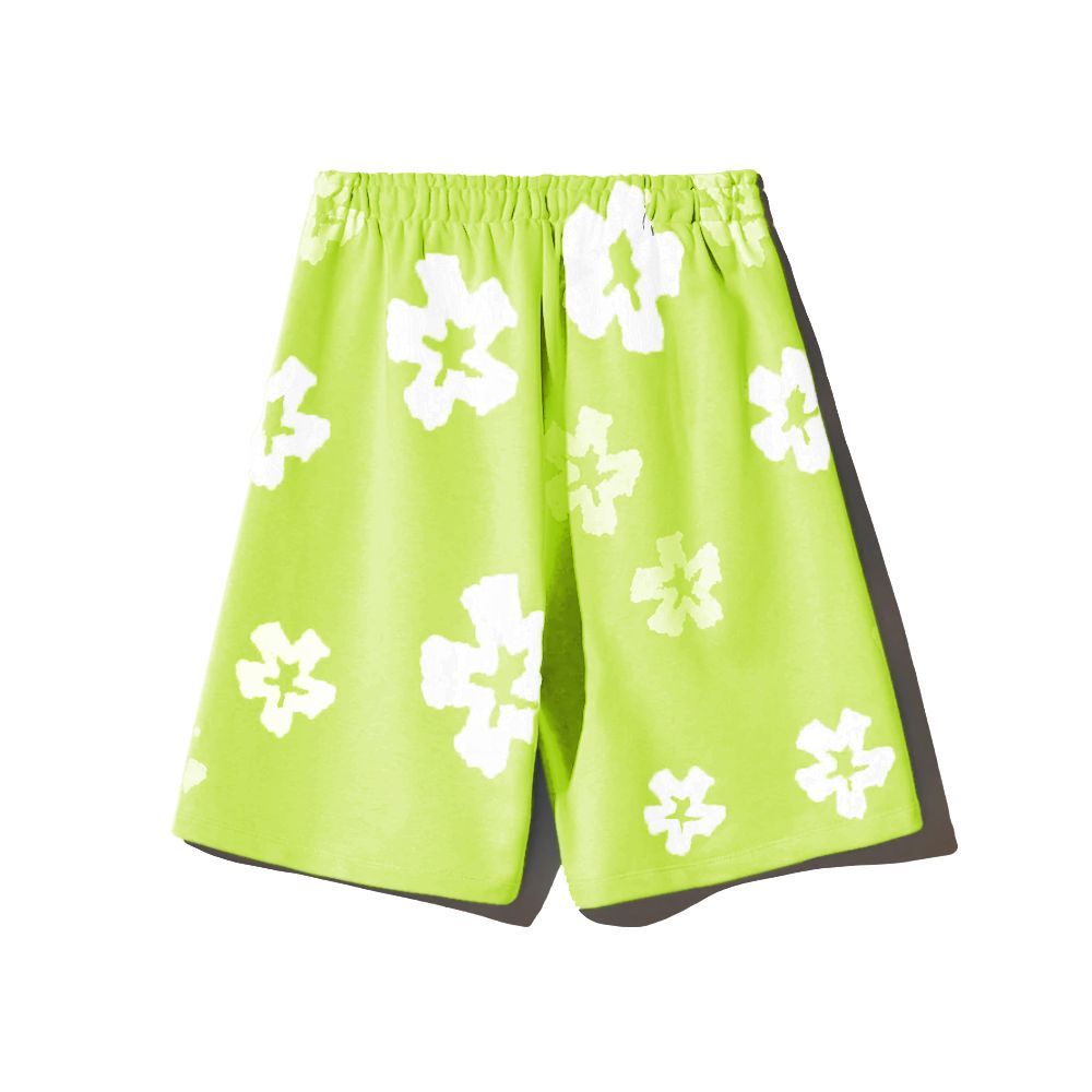 Comme Des Fuckdown Green Cotton Shorts: Urban Rebellion
