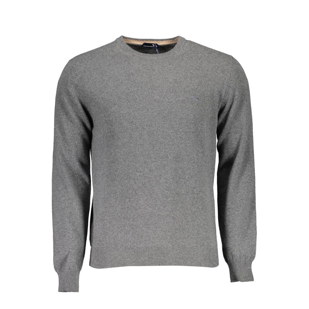 Harmont & Blaine Gray Wool Sweater - Timeless Elegance