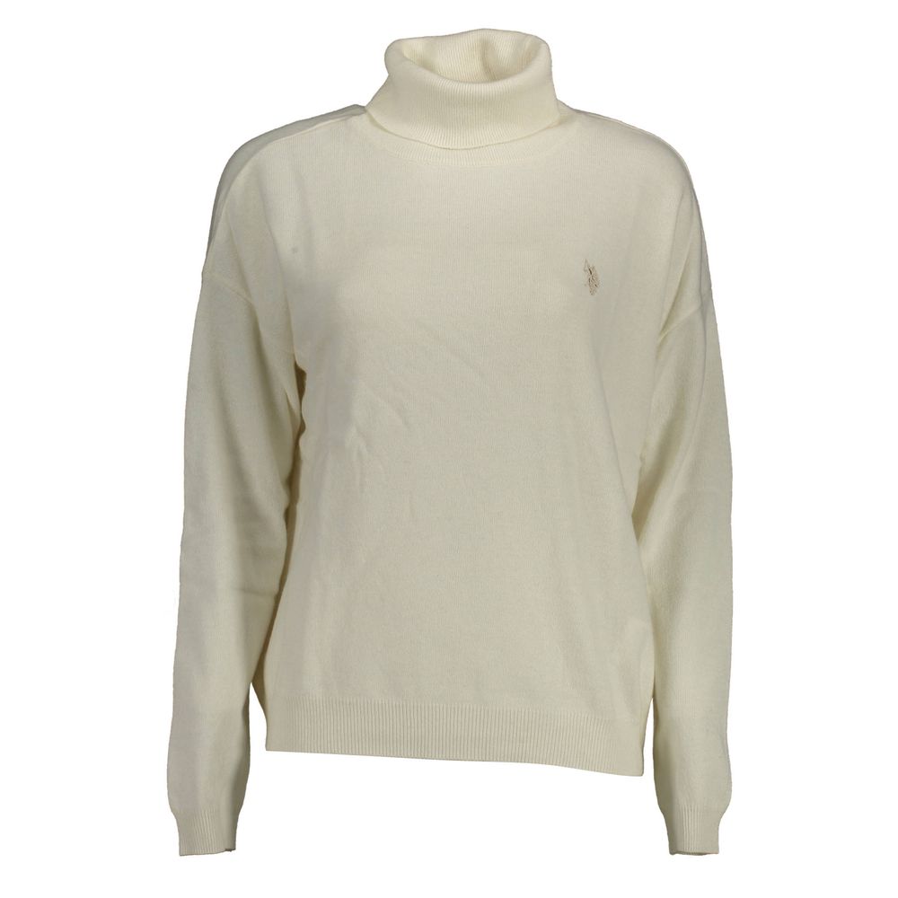 U.S. Polo Assn. White Wool Turtleneck Sweater