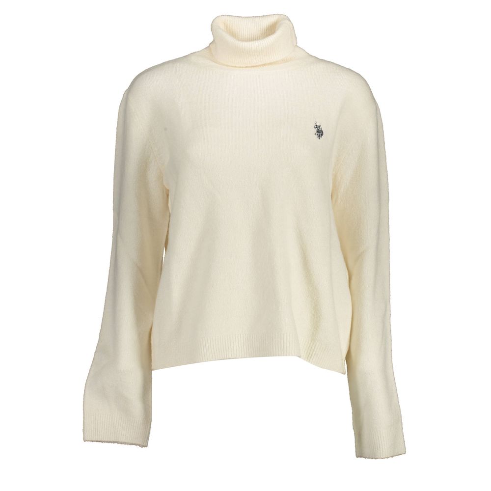 U.S. Polo Assn. White Nylon Turtleneck Sweater