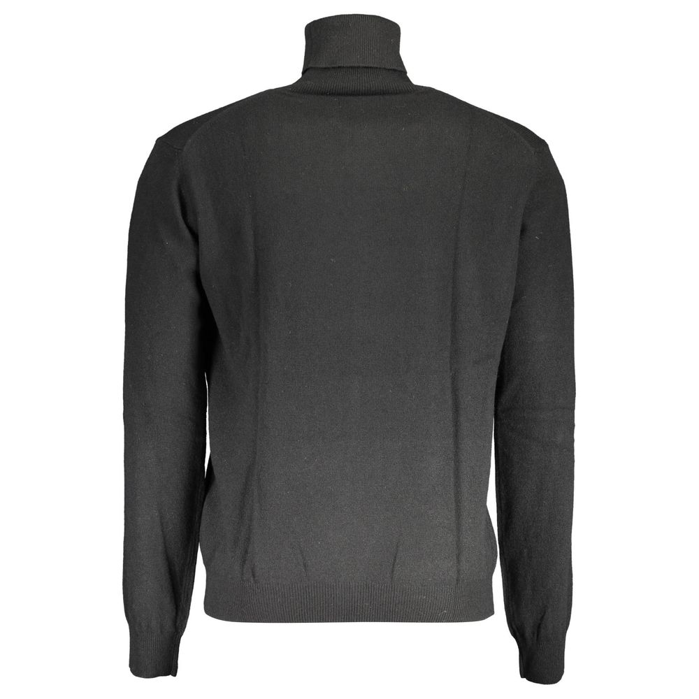 La Martina Black Wool Sweater - A Pinnacle of Sporty Elegance