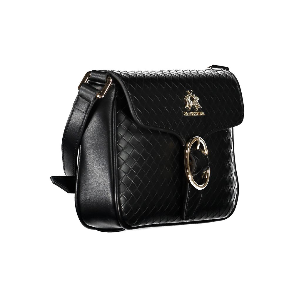 La Martina Black Leather Effect Handbag