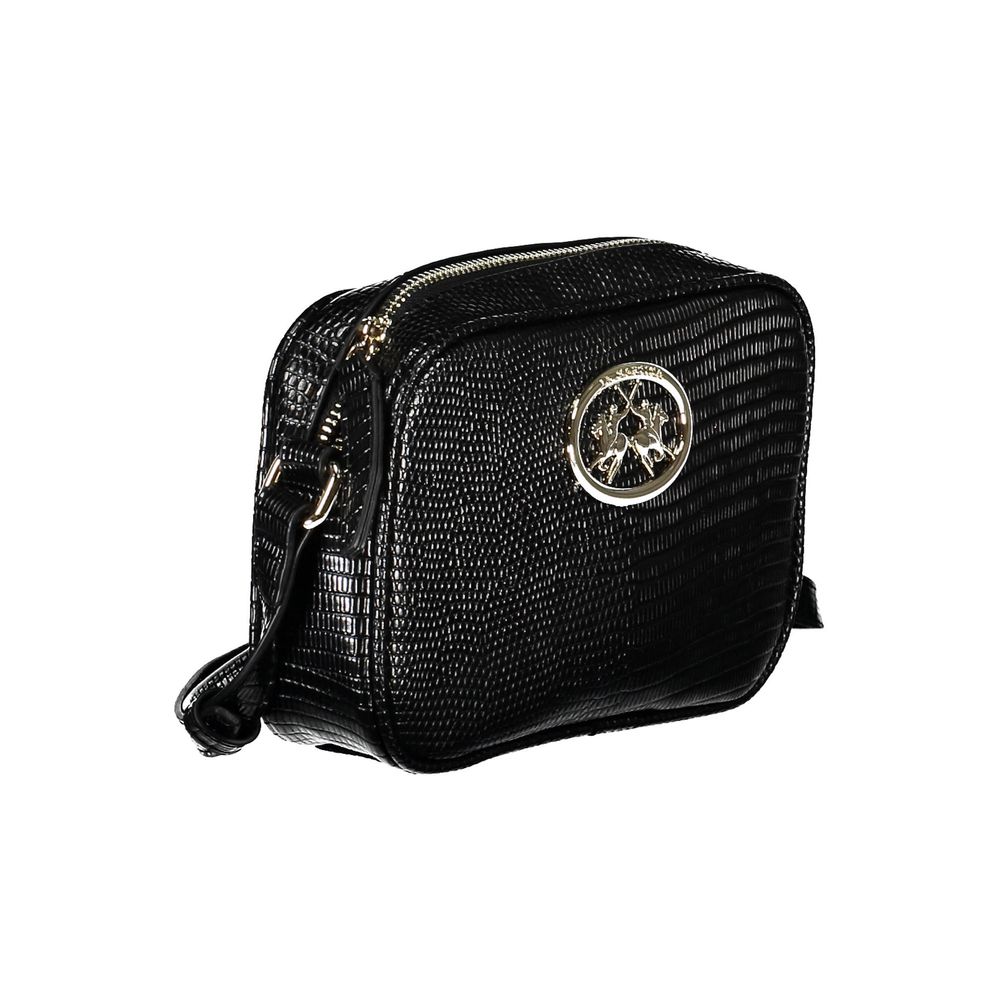 La Martina Black Leather Effect Handbag - Stylish and Versatile