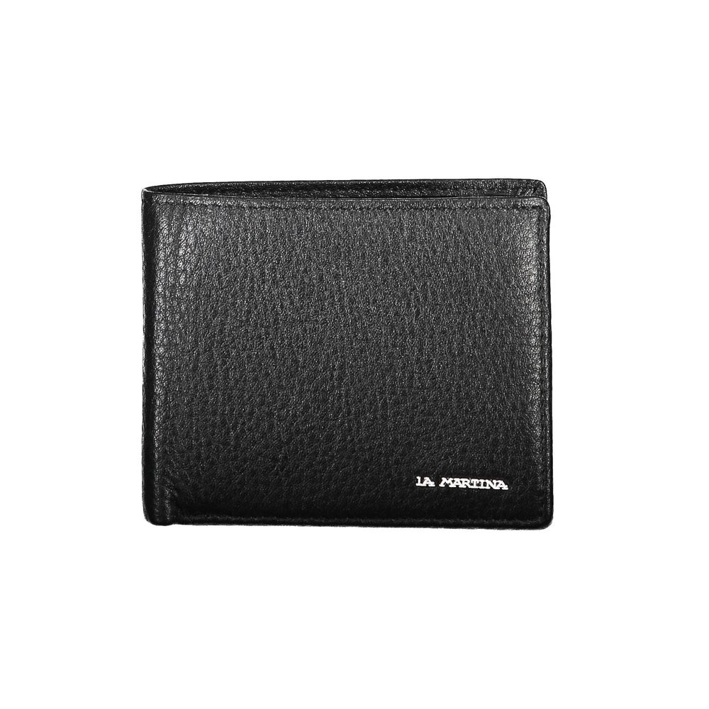 La Martina Black Leather Wallet - Elegant and Functional