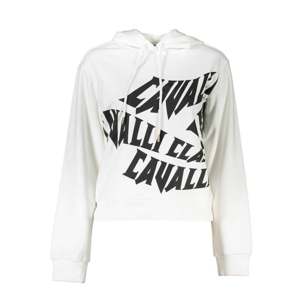 Cavalli Class White Cotton Sweater - Bold and Chic Essentials