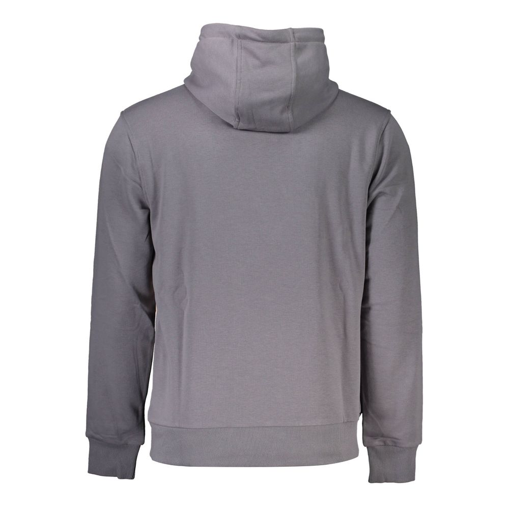 Cavalli Class Gray Cotton Sweater with Hood