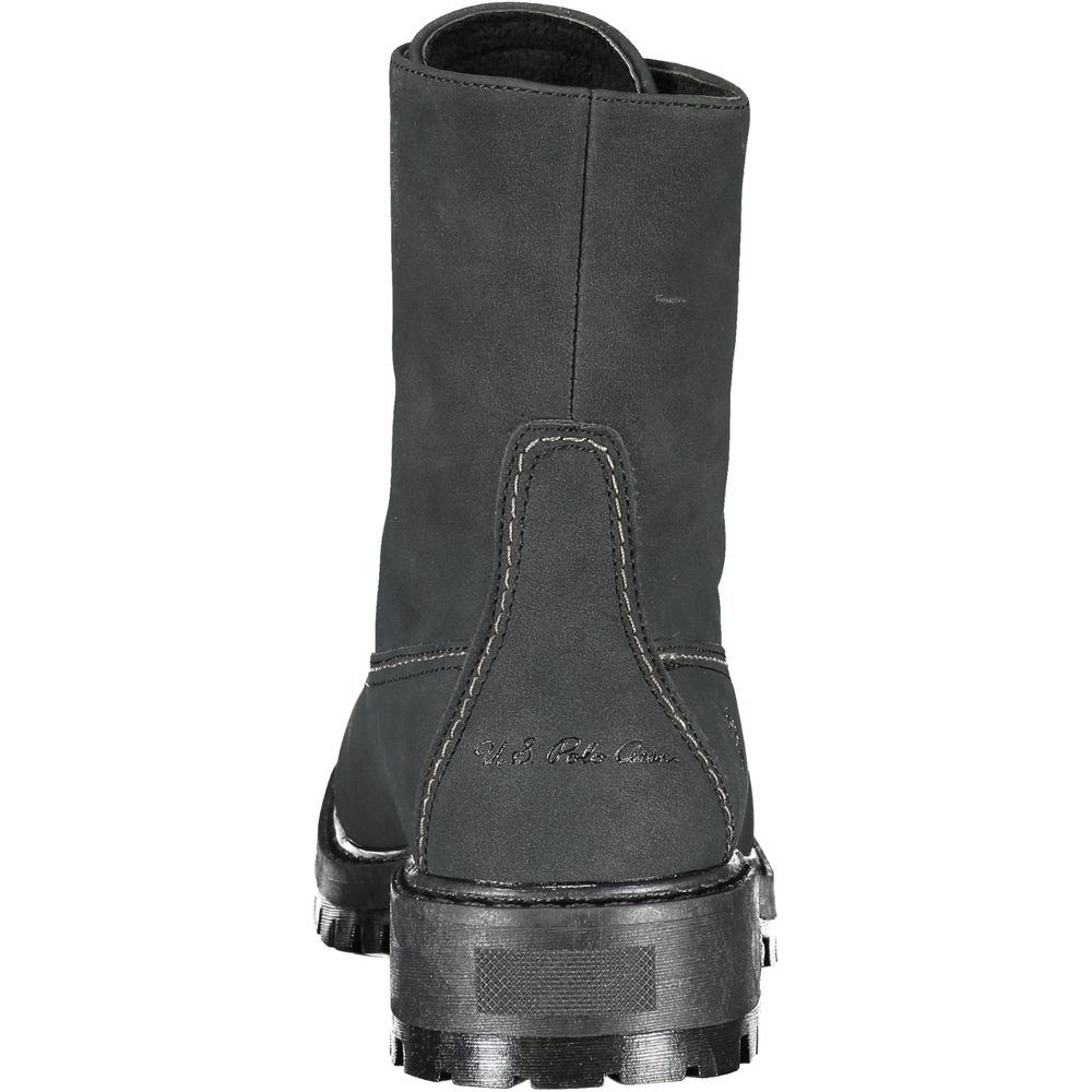 U.S. Polo Assn. Black Polyester Lace-Up Ankle Boot