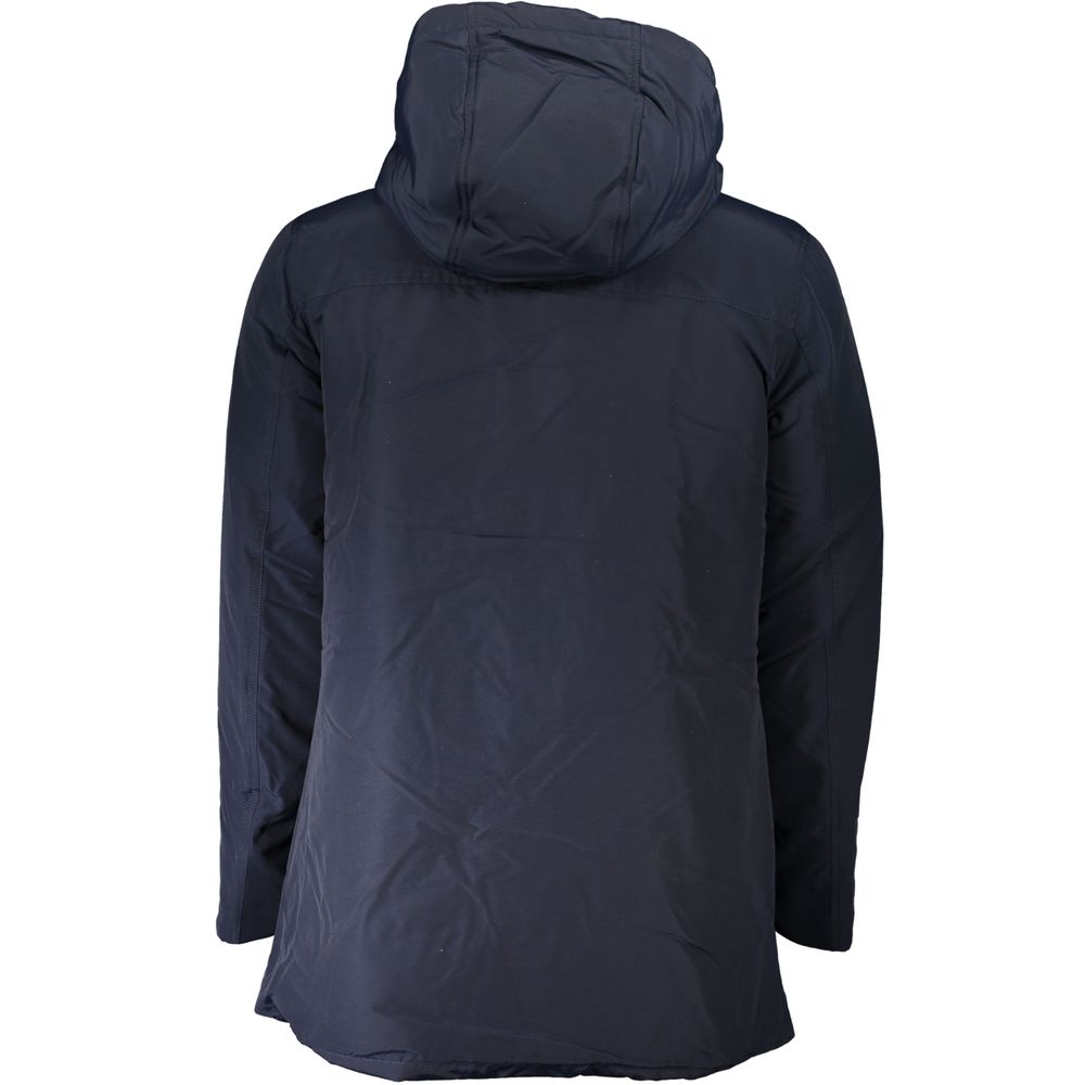 Woolrich Blue Cotton Jacket with Hood