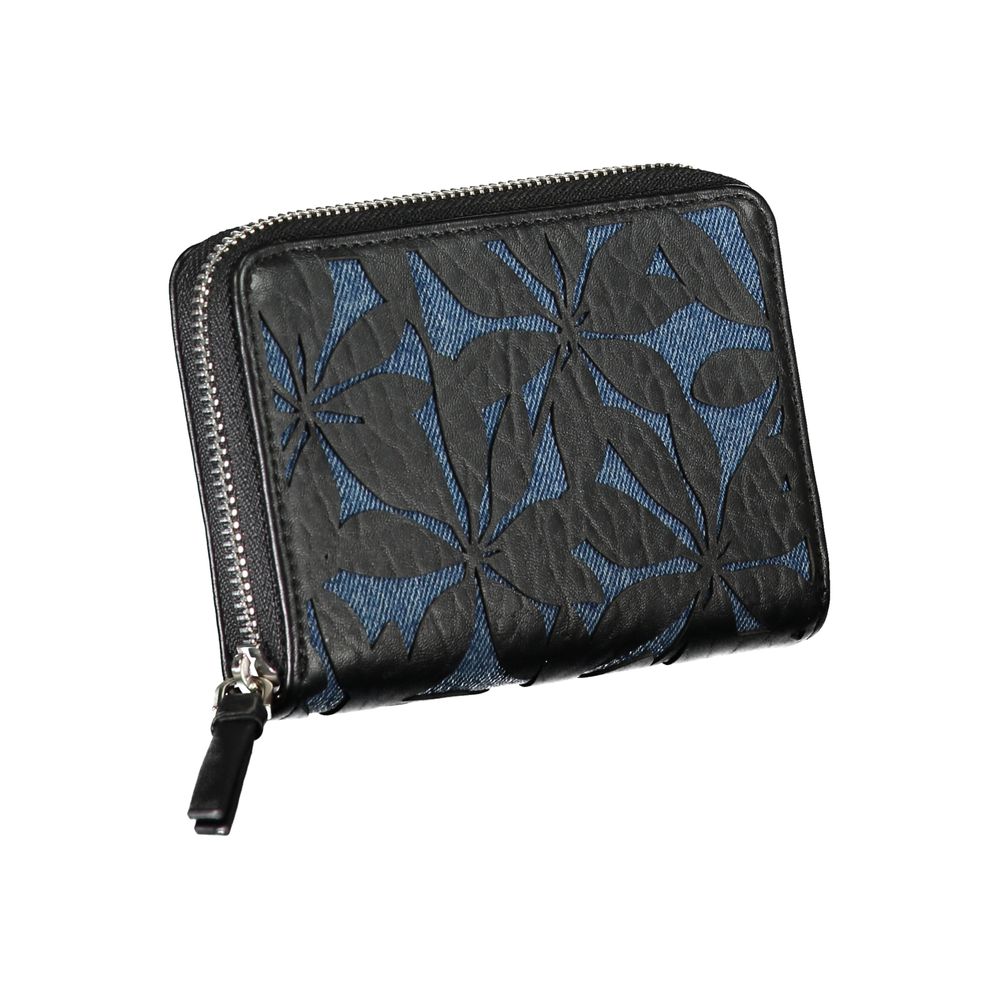 Desigual Black Polyethylene Wallet: Bold Sophistication for Every Occasion