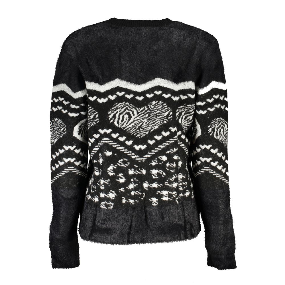 Desigual Black Polyester Sweater with Contrast Details