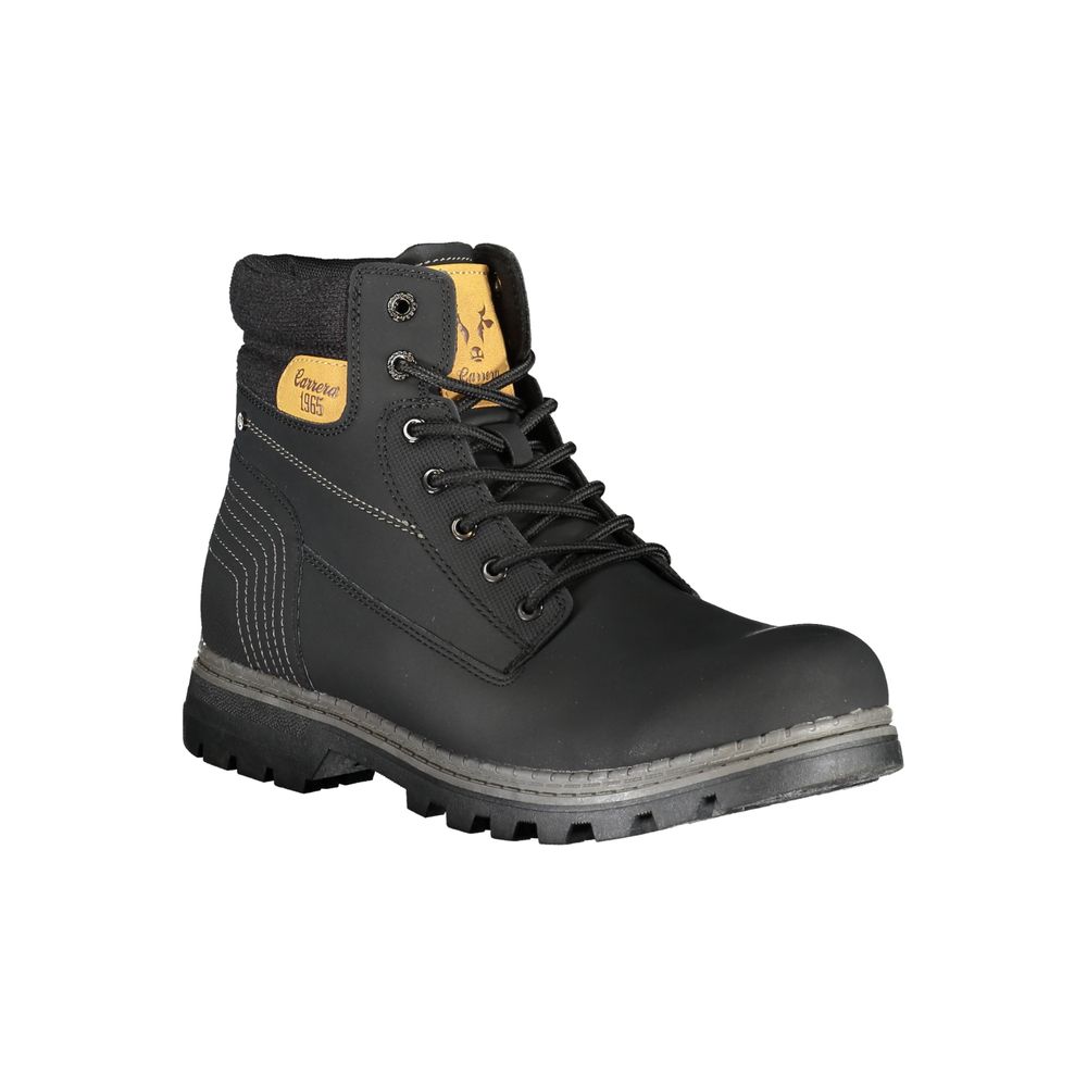 Carrera Black Polyester Boot with Laces