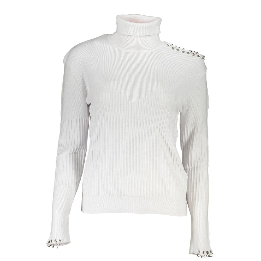 Patrizia Pepe Gray Cotton Sweater - Elegant Turtleneck Style