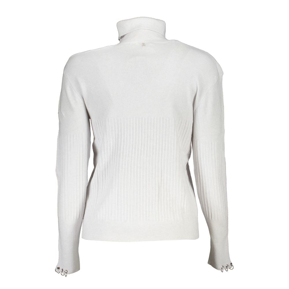 Patrizia Pepe Gray Cotton Sweater - Elegant Turtleneck Style
