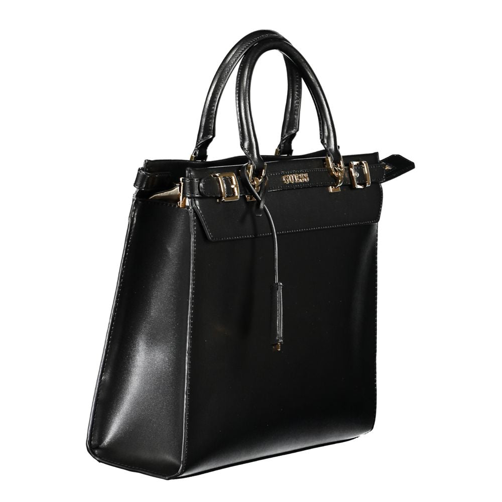 Guess Jeans Black Polyethylene Handbag - Sestri Logo Bag
