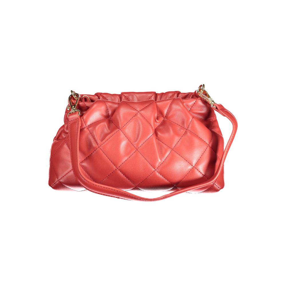 Mario Valentino Red Faux Leather Handbag with Contrasting Details