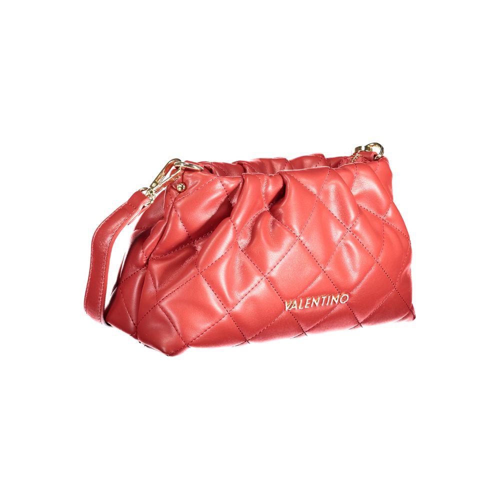 Mario Valentino Red Faux Leather Handbag with Contrasting Details