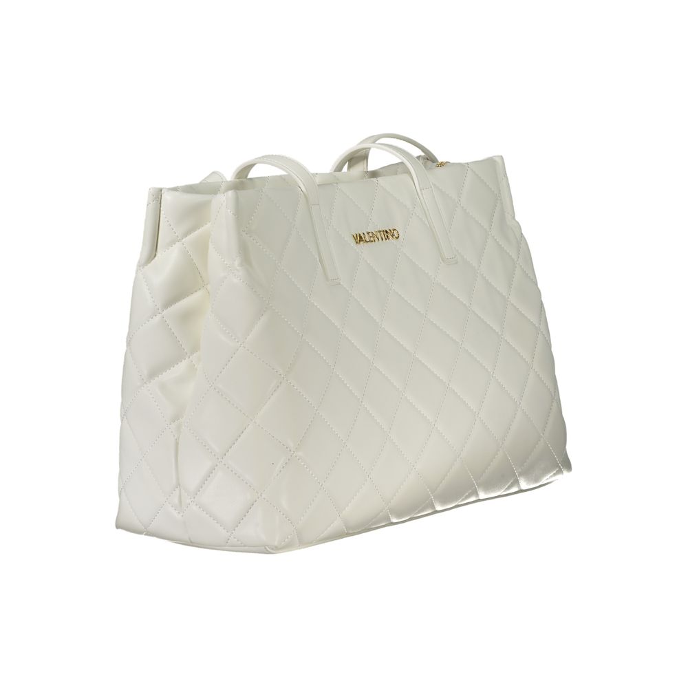Mario Valentino White Faux Leather Women's Handbag - Chic and Functional