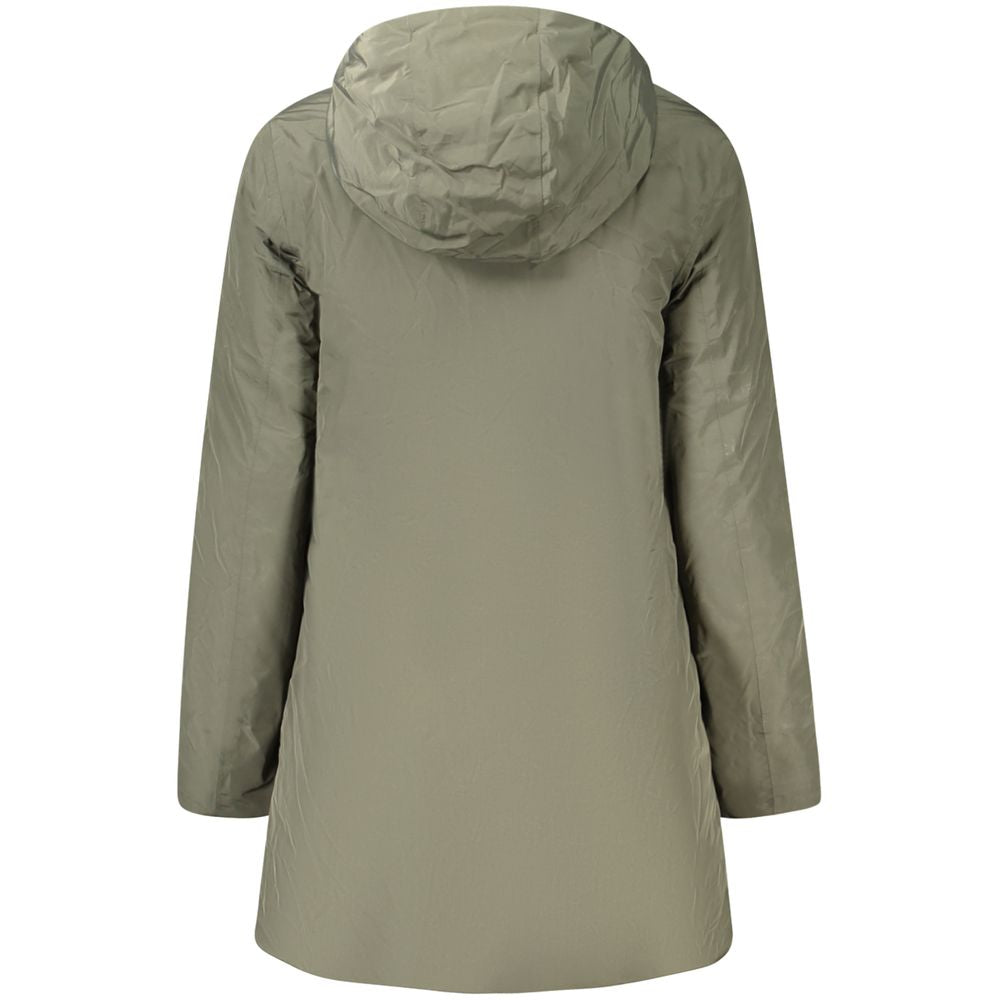 K-Way Green Polyamide Jacket with Hood