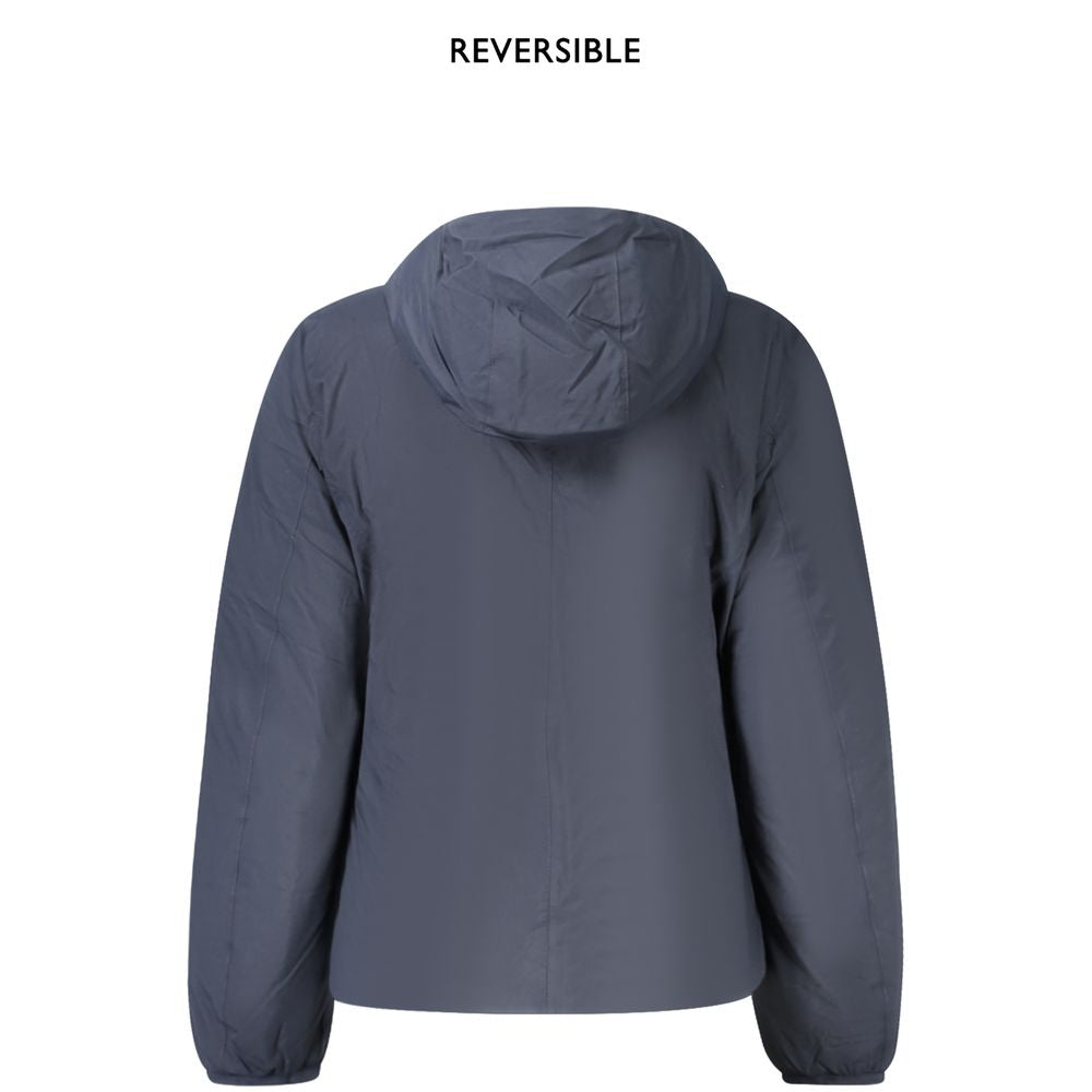 K-Way Reversible Blue Polyamide Jacket with Hood