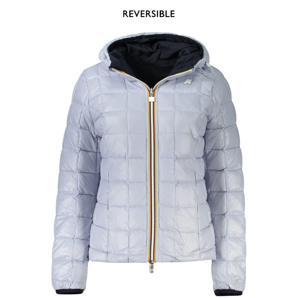 K-Way Reversible Blue Polyamide Jacket with Hood