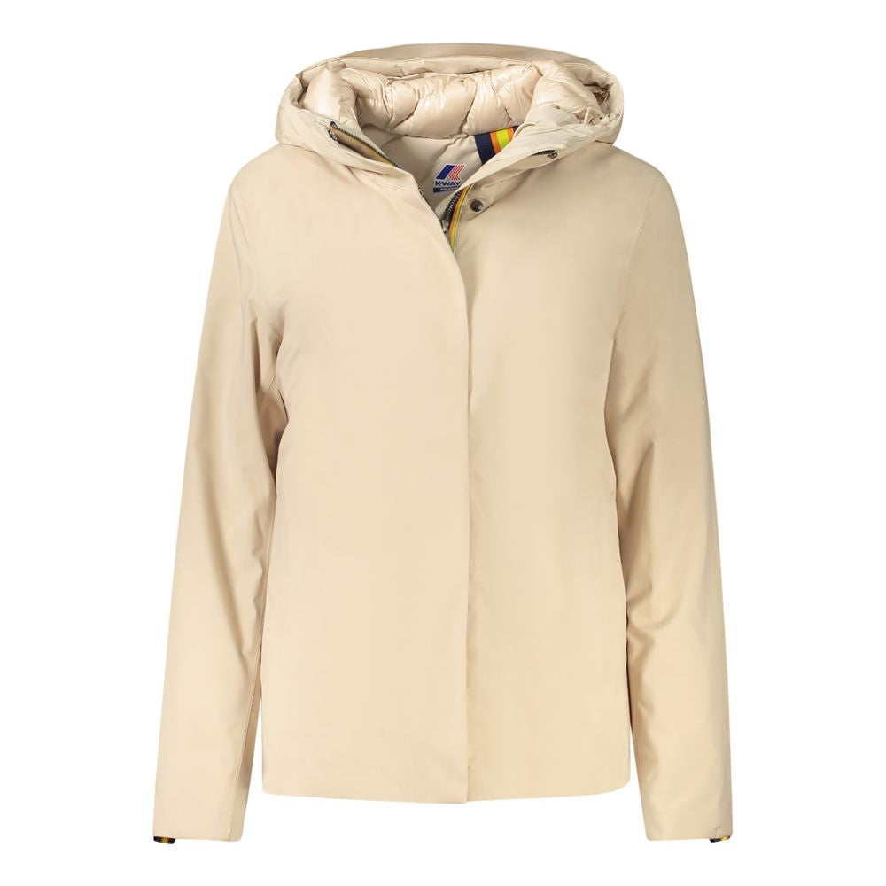 K-Way Beige Polyester Hooded Jacket