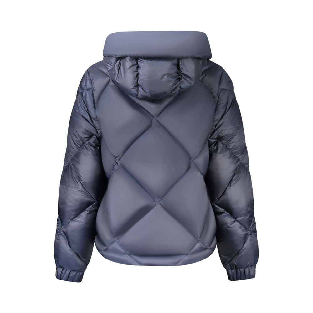 K-Way Blue Polyester Jacket with Hood