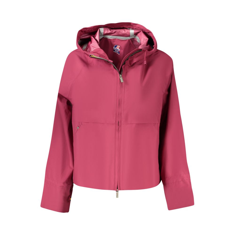 K-Way Purple Polyester Long Sleeve Jacket with Hood