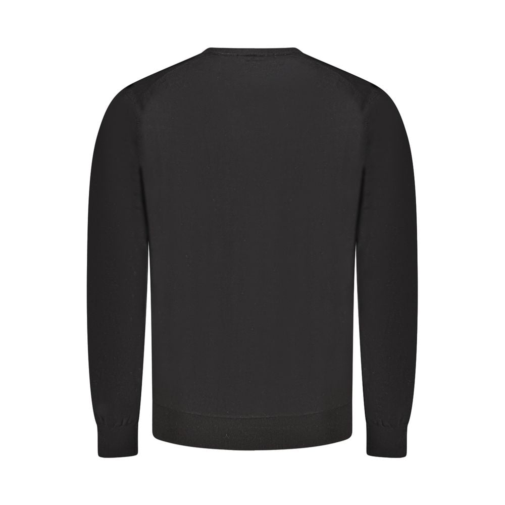 Guess Jeans Black Crew Neck Wool Sweater for Men