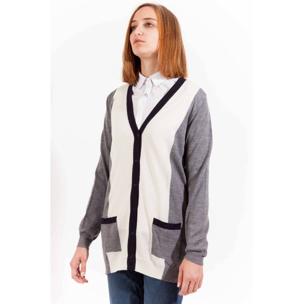 Gant Gray Wool Sweater - Long Sleeve Cardigan