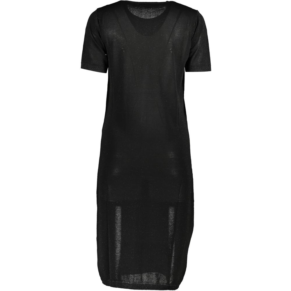 Cavalli Class Black Viscose Dress - Short Sleeve Statement Style