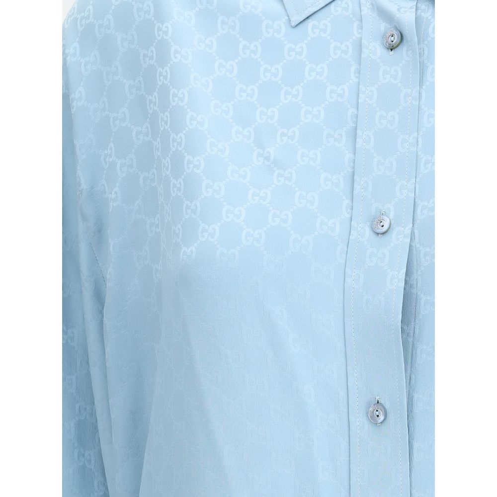 Gucci GG Supreme Print Silk Shirt