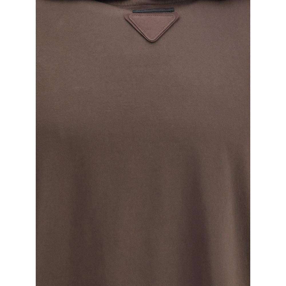 Prada Brown Lightweight Hoodie for Men
