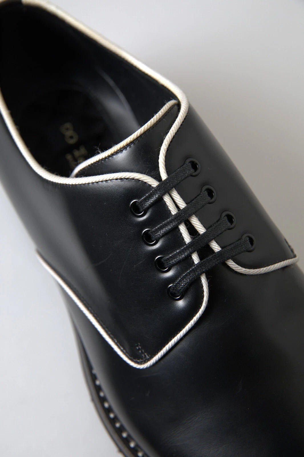Dolce & Gabbana Black & White Leather Formal Dress Shoes