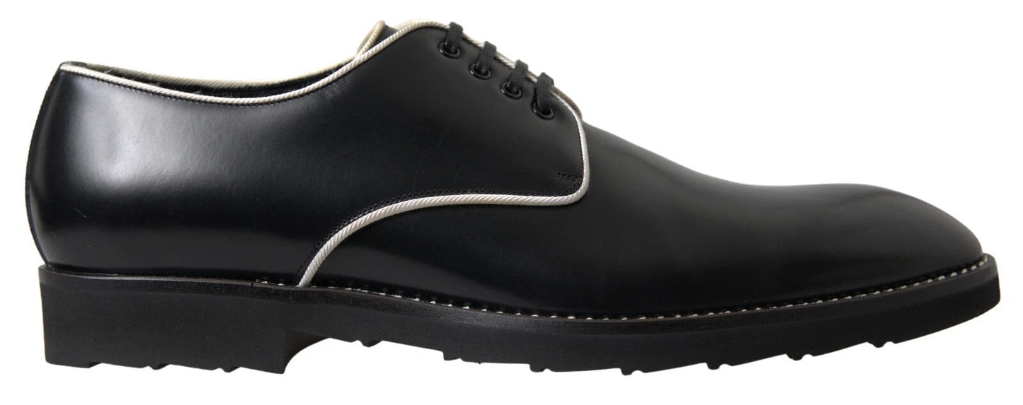 Dolce & Gabbana Black & White Leather Formal Dress Shoes