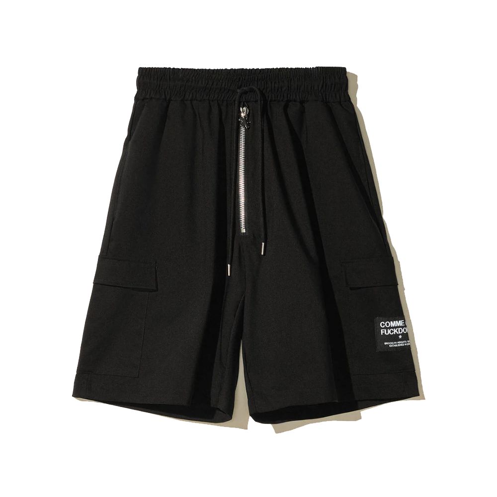 Comme Des Fuckdown Black Cotton Short - Urban Statement Piece